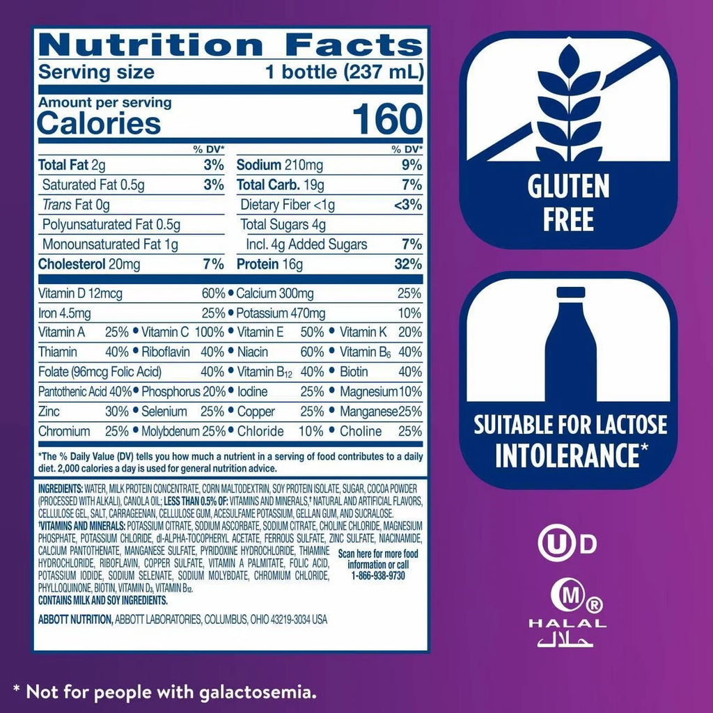 Ensure High Protein Nutrition Shake Milk Chocolate Flavor for Daily Nutrition Support, 8 fl oz, 6 Count