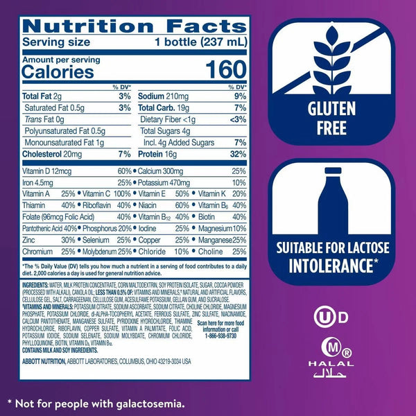 Ensure High Protein Nutrition Shake Milk Chocolate Flavor for Daily Nutrition Support, 8 fl oz, 6 Count