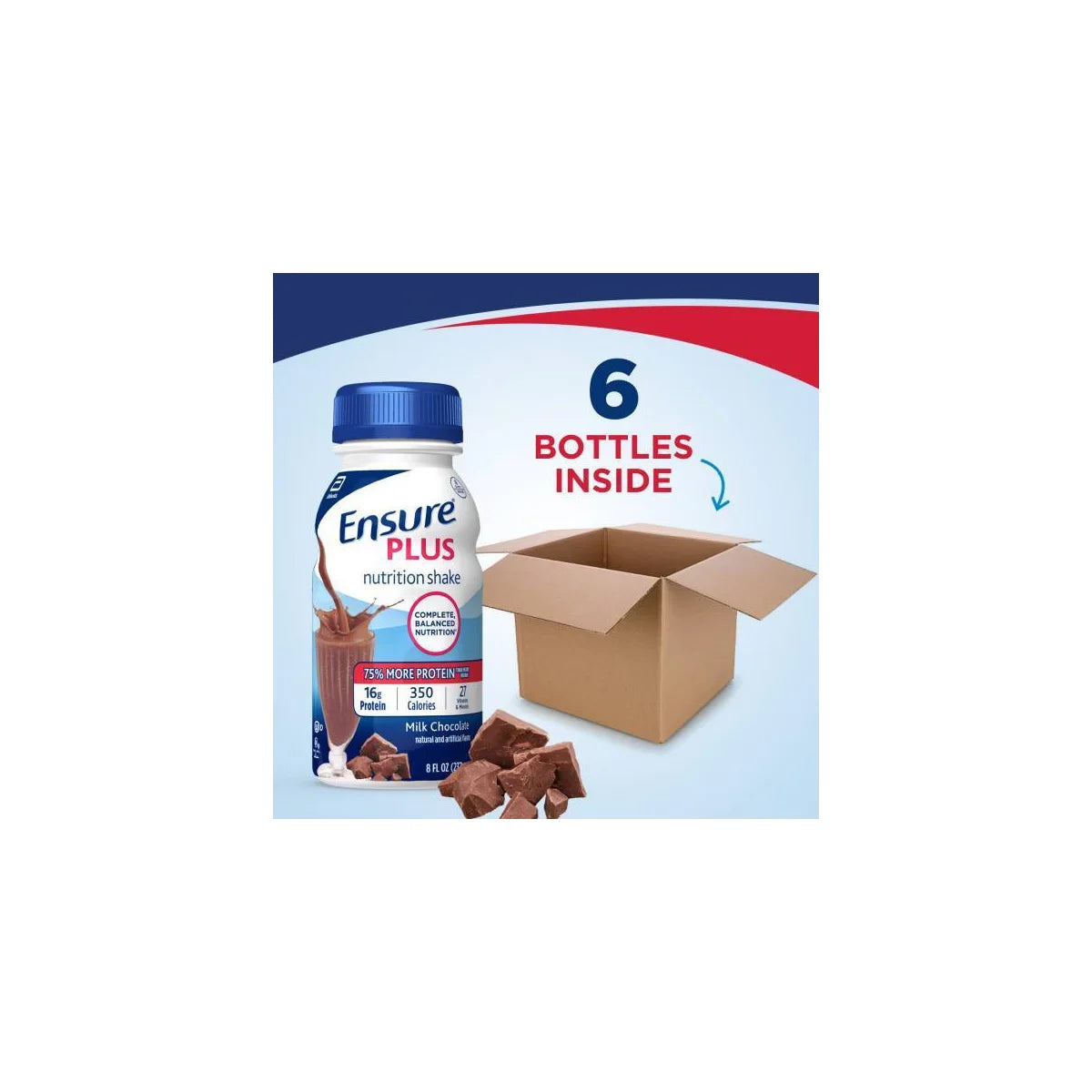 Ensure Plus Nutrition Shake Milk Chocolate Non-Caffeinated - 6 ct/48 fl oz