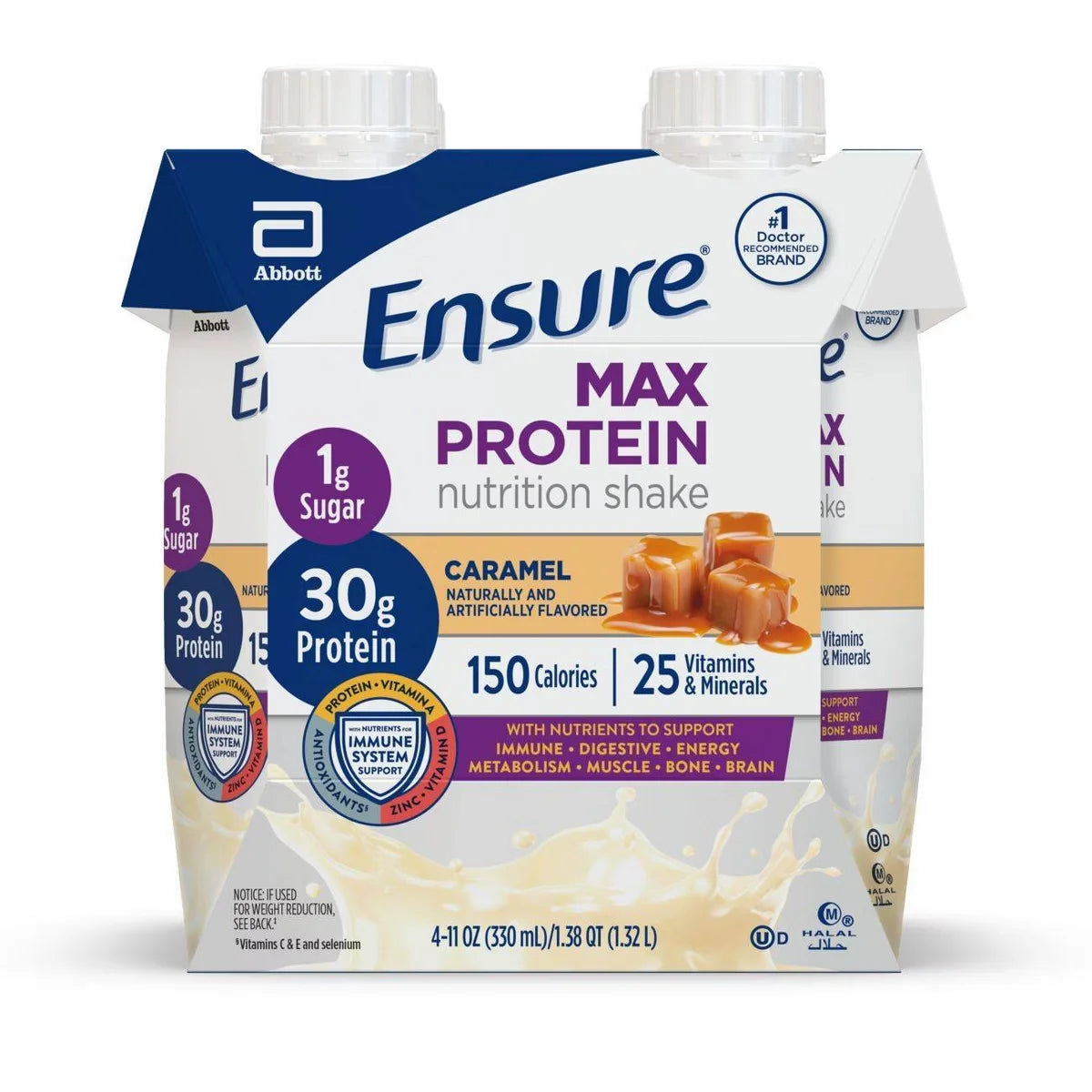Ensure Caramel Max Protein Shakes - 4ct/11 fl oz Main image