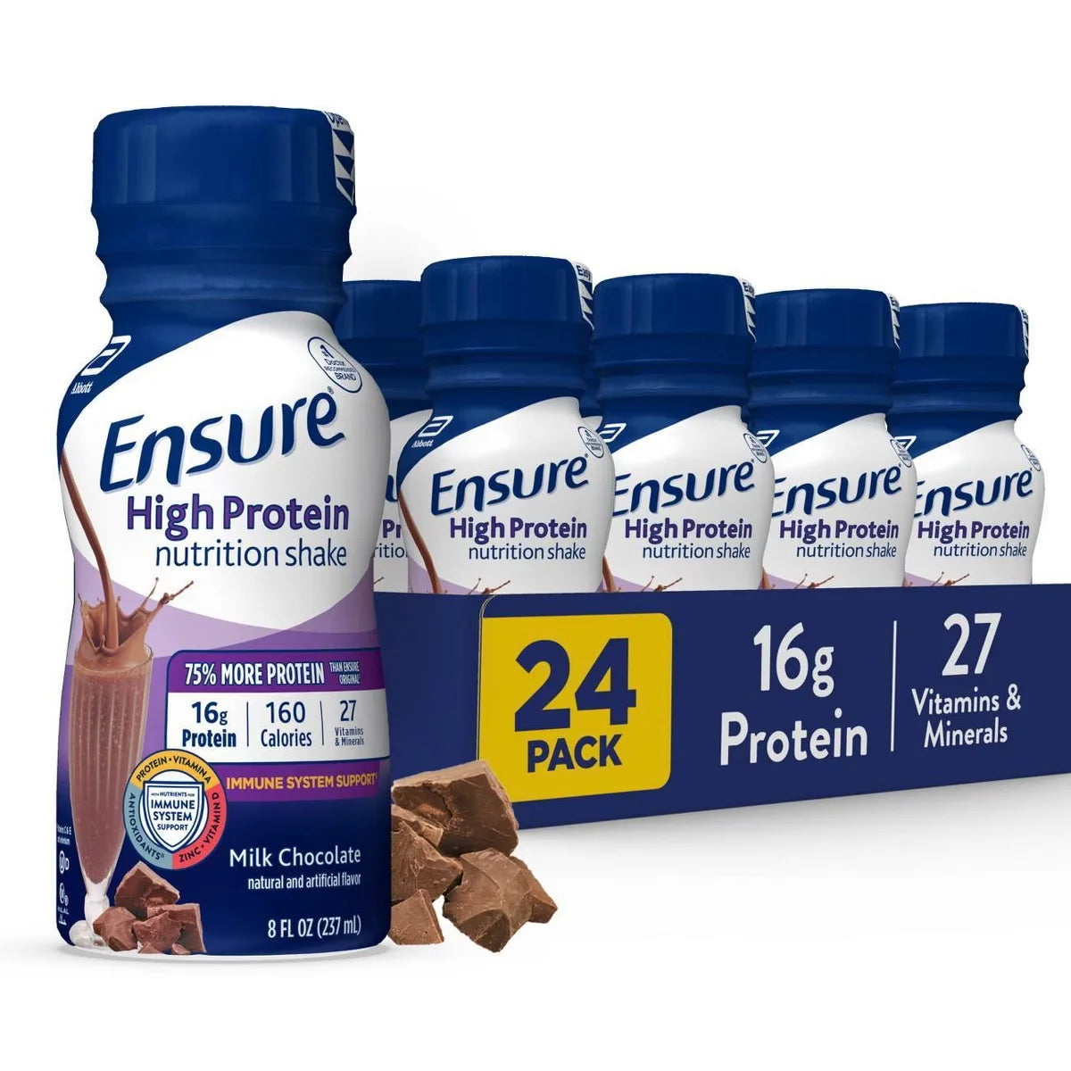 Ensure High Protein Nutritional Shakes Milk Chocolate Non-Caffeinated - 24pk/192 fl oz Main image