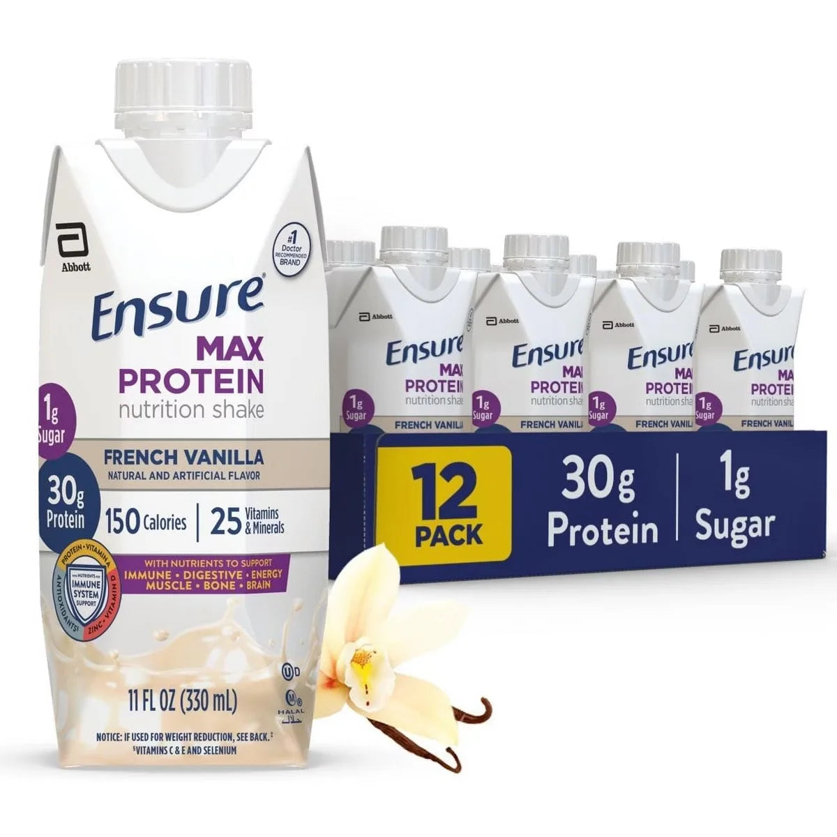 Ensure Max Protein Nutrition Shake, French Vanilla, 11 fl oz, 12 Count Main image