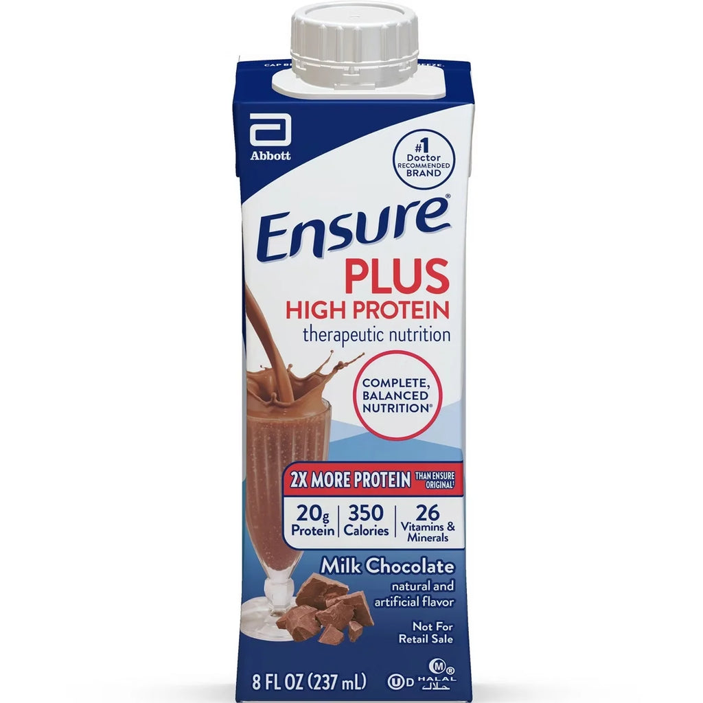 Ensure Plus High Protein Nutrition Liquid, Milk Chocolate, 8 fl oz, 24 Count