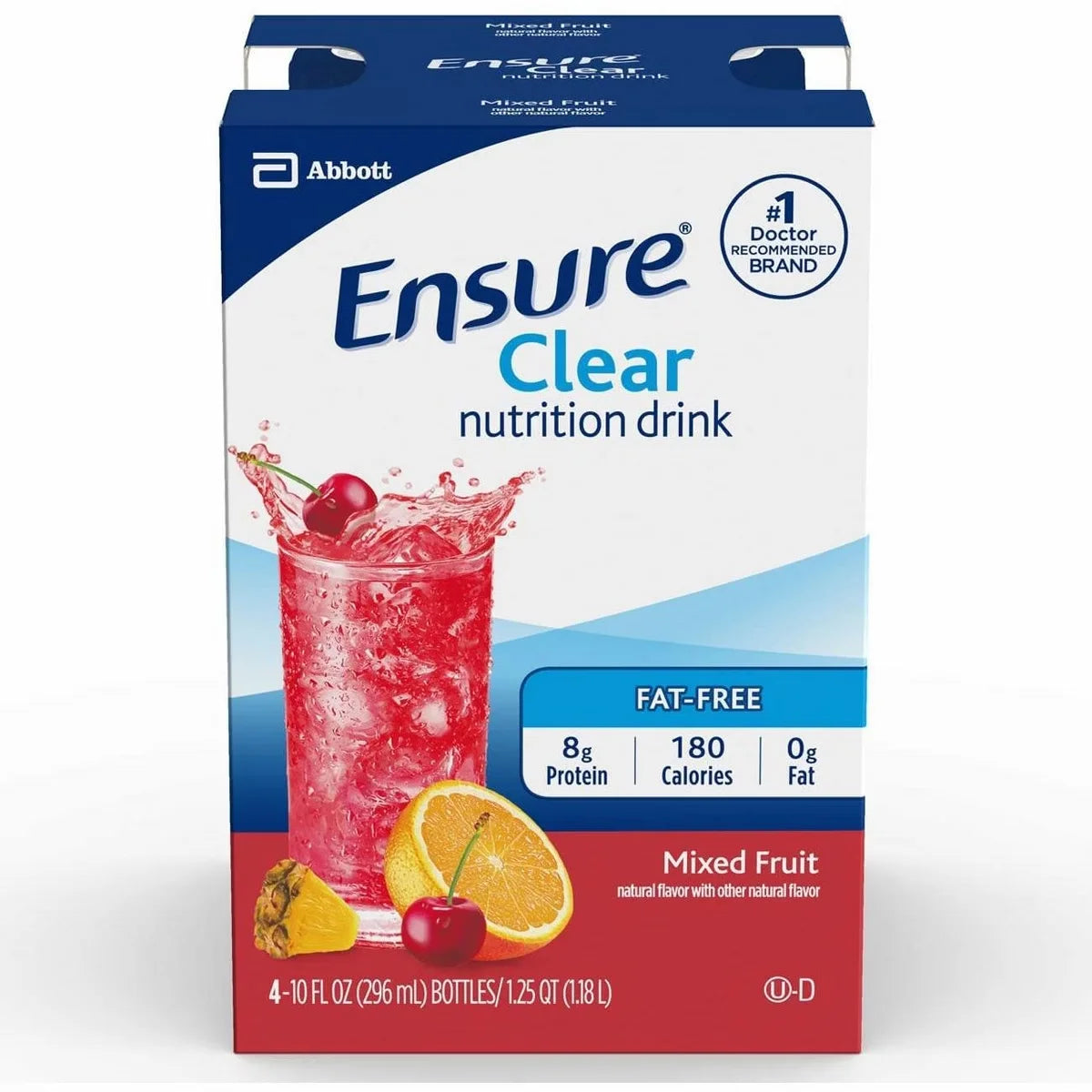 Ensure Clear Nutrition Drink Bottles Mixed Fruit, 10 fl oz, 4 Count Main image