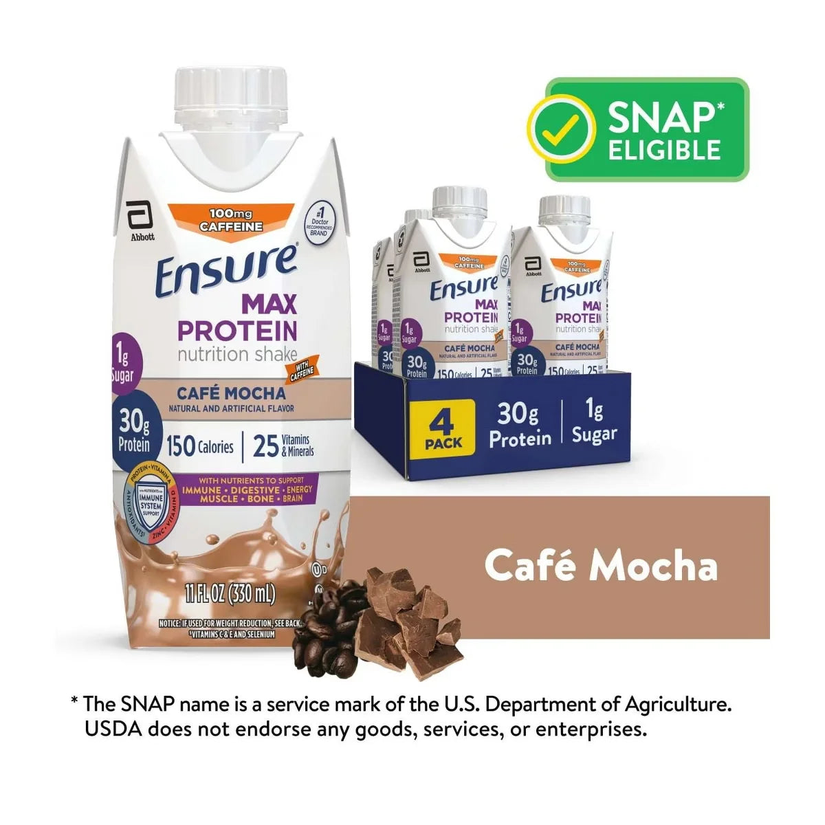 Abbott Ensure Max Protein Nutrition Shake Café Mocha, 11oz, 4 Ct Main image