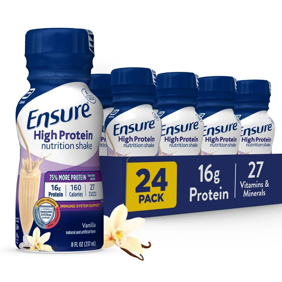Ensure High Protein Nutritional Shakes Vanilla Non-Caffeinated- 24pk/192 fl oz Main image