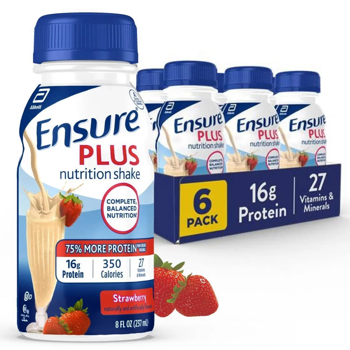 Ensure Plus Nutrition Shake Strawberry Non-Caffeinated - 8 fl oz/6pk Main image