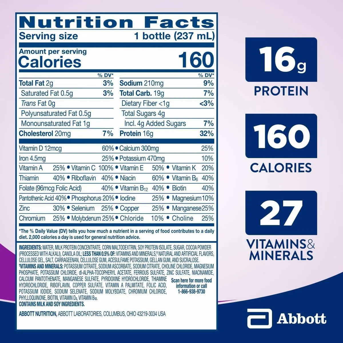 Ensure High Protein Nutritional Shakes Milk Chocolate Non-Caffeinated - 24pk/192 fl oz