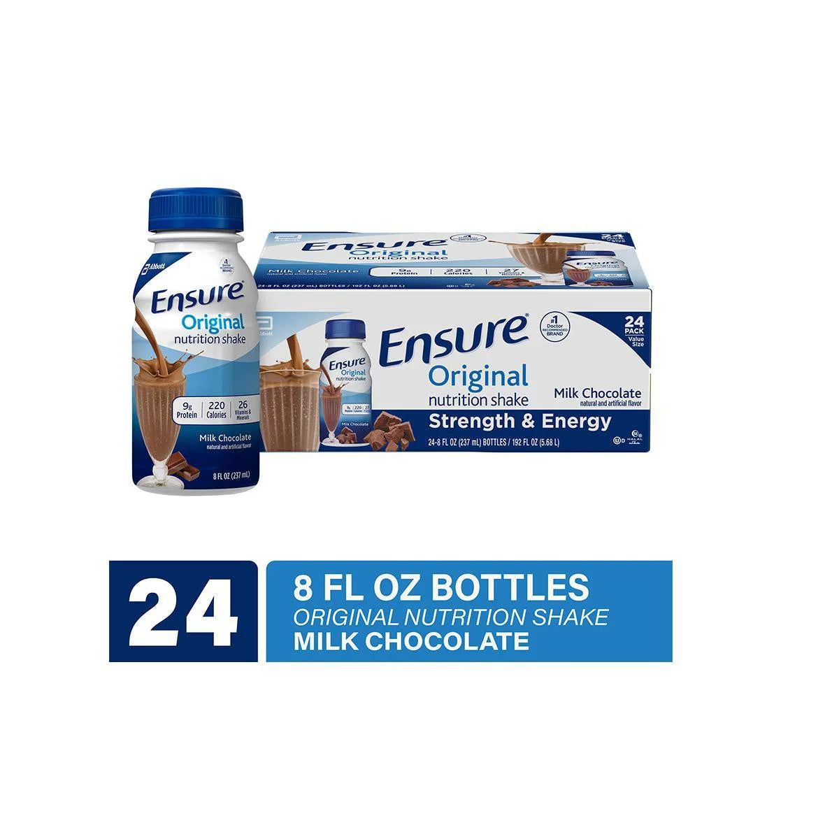 Ensure Original Nutrition Shake, Milk Chocolate, 8 fl oz - 24 Count Main image