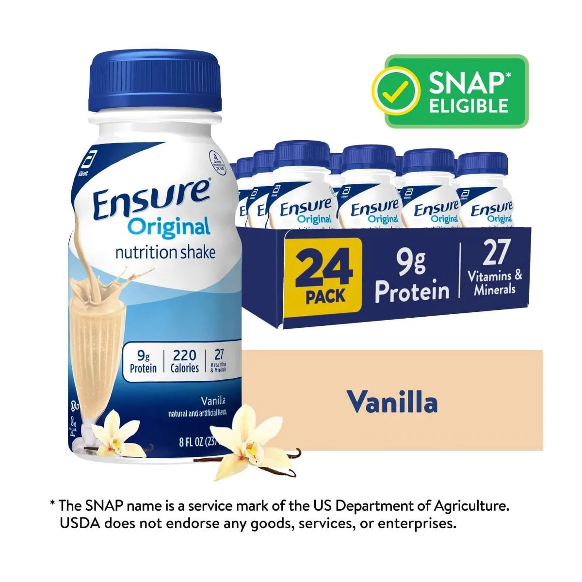 Ensure Original Nutrition Shake Vanilla Ready to Drink Nutrition Shake 8 fl oz Cans Case of 24 Main image