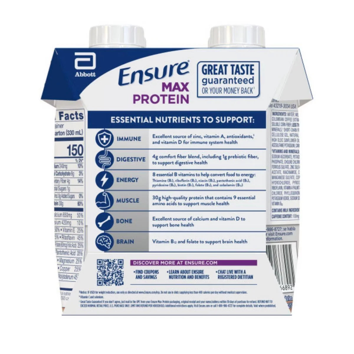 Ensure Max Protein Nutrition Shake Cafe Mocha Caffeinated - 30g Protein - 11 fl oz/4pk Secondary image