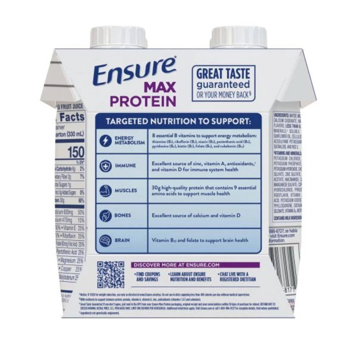 Ensure Max Protein Nutrition Shake Creamy Strawberry Non-Caffeinated - 30g Protein - 11 fl oz/4pk