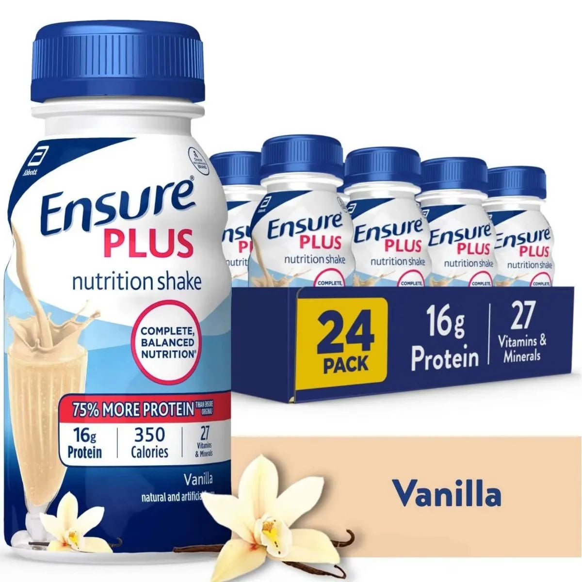 Ensure Plus Nutritional Shake Vanilla, 8 oz, Case of 24 Main image